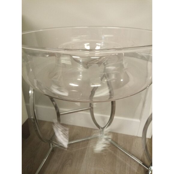 Princess House Vintage Clear Dining Crystal/Glass Chip and Dip Bowl with Etched - Picture 6 of 10